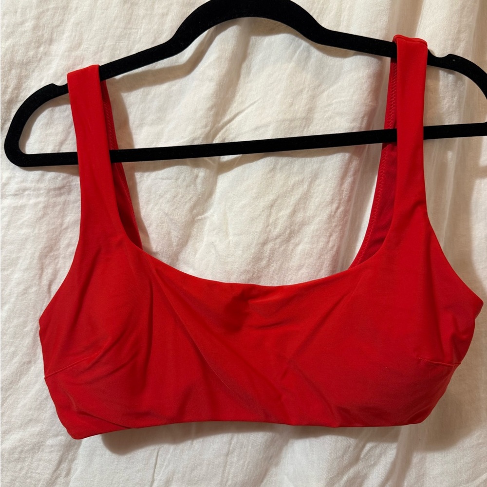 Aerie Bold Red Square Neck Bikini Top